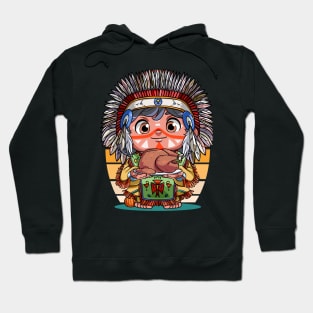 Funny Thanksgiving Native American Boy Pumpkin Turkey Hoodie